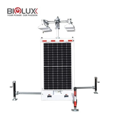 Torre de luz LED solar cuboide de emergencia móvil